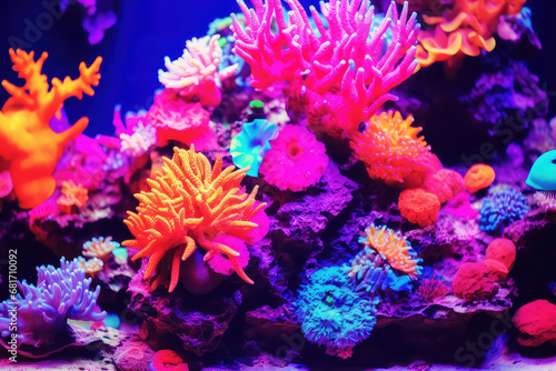 A stunning underwater photograph capturing the vibrant coral reefs, diverse marine life, and clear turquoise waters of the Great Barrier Reef. Exploring this natural wonder allows you to snorkel or di