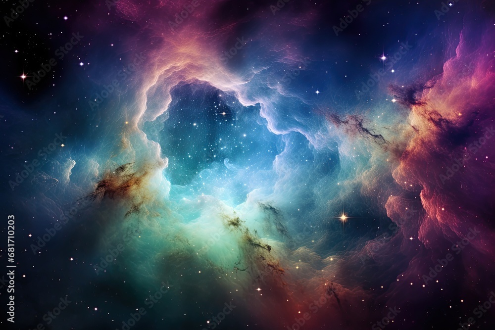 Space background with galaxy, nebula and shining stars. Colorful cosmos with stardust. Generative Ai Space background with galaxy, nebula and shining stars. Colorful cosmos with stardust. Generative Ai