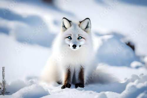 arctic fox in snow © Naila
