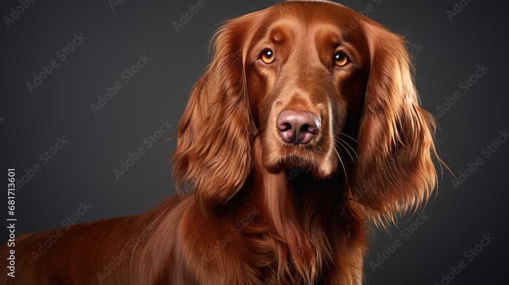 portrait of Irish setter dog isolated on clean background