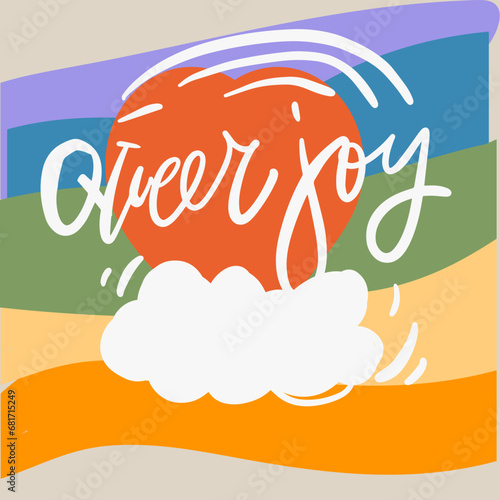 Queer joy hand lettering illustation