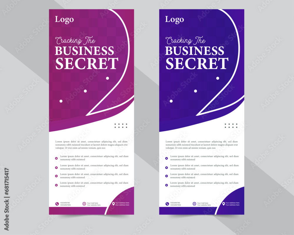 Stand Roll Up Banner Design Vector. Stand Roll Up Banner Design Vector.