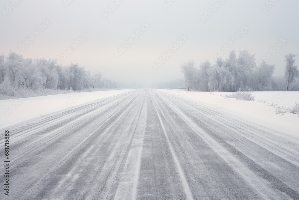 Fototapeta premium Empty winter road