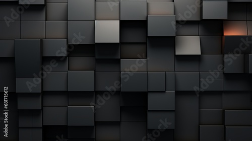 3d render of a consistent tiled background of extruding pieces photo