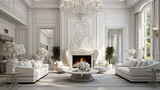 An opulent white living room