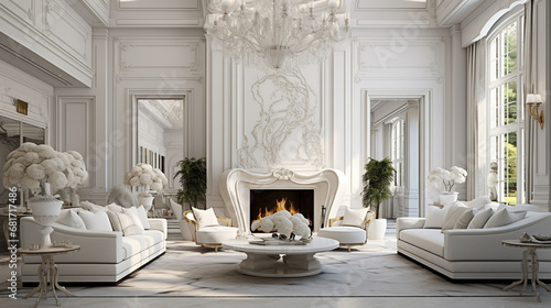 An opulent white living room © SOHAIL