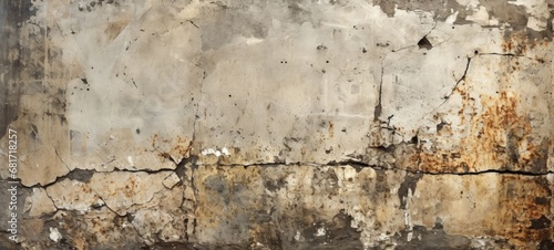 Decaying Beauty: Close-Up of Weathered Concrete Wall photo