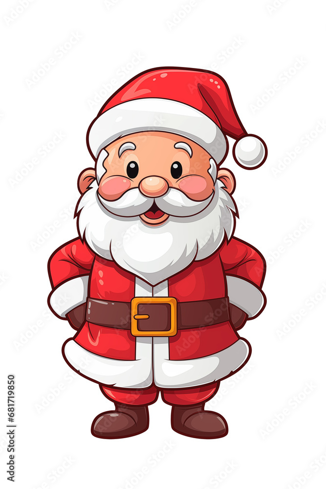 Drawn picture of Santa Claus isolated on transparent background. PNG file. Christmas and New Year celebration concept. Generative AI. Drawn picture of Santa Claus isolated on transparent background. PNG file. Christmas and New Year celebration concept. Generative AI.