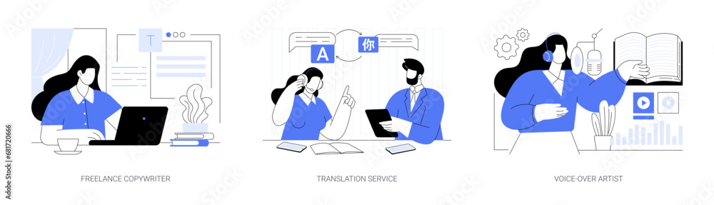 Foto On-demand services isolated cartoon vector illustrations se