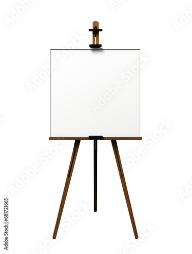advertising stand or flip chart or blank artist easel isolated on transparent photo