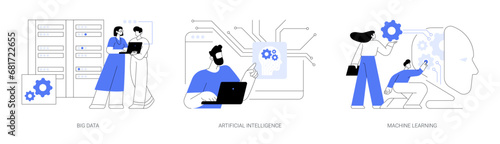 Information technology research isolated cartoon vector illustrations se