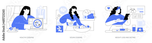 Cooking and nutrition workshop isolated cartoon vector illustrations se