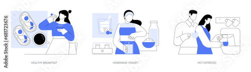 Healthy breakfast isolated cartoon vector illustrations se