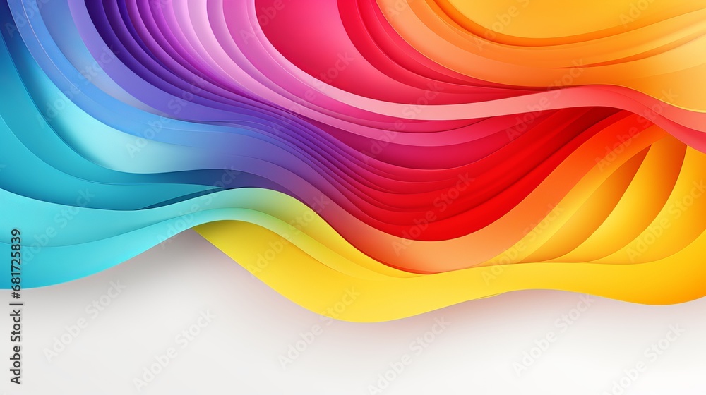 Banner with abstract foundation with rainbow colors paper set pattern waves Banner with abstract foundation with rainbow colors paper set pattern waves