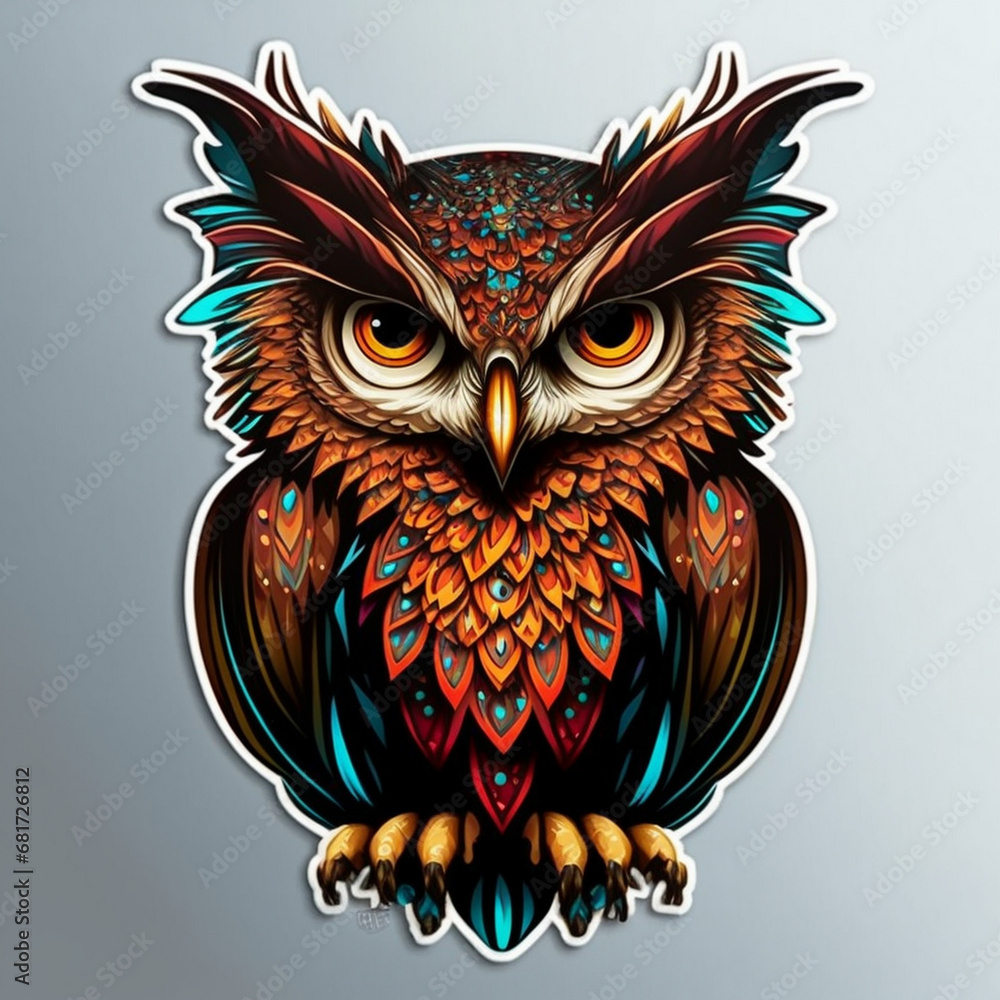 Owl Illustration for Digital and Print Projects, AI Generative Owl Illustration for Digital and Print Projects, AI Generative