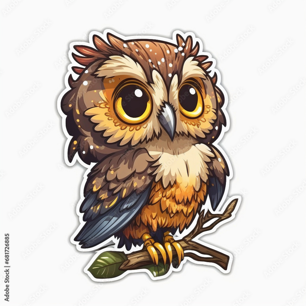 Obraz premium Owl Illustration for Digital and Print Projects, AI Generative
