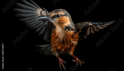 Flying bird with spread wings perching on branch, majestic portrait generated by AI © Jeronimo Ramos