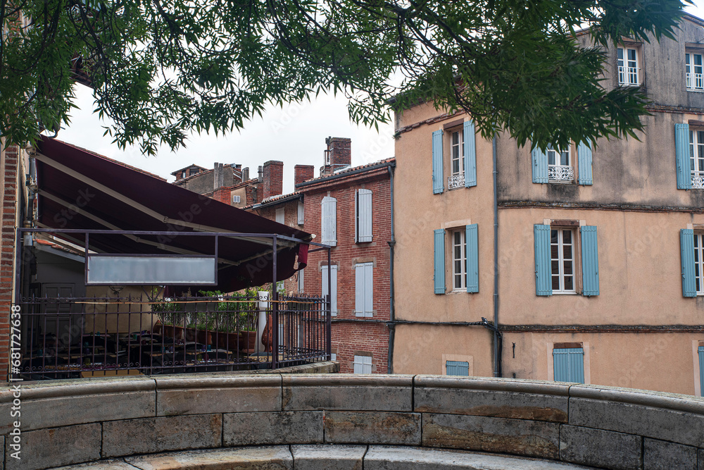 Architecture of old houses in the town of Albi in the south of France