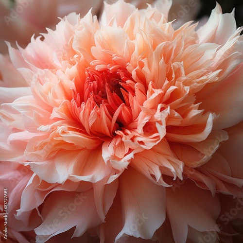 An extreme close-up of a pink peonies, focusing on the texture of its petals that appear almost translucent in the bright daylight © Татьяна Креминская
