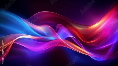Abstract scenery with glossy gleaming shinning colors