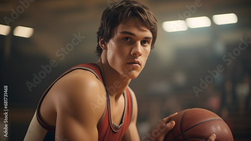 Dynamic Portrait: A Skilled Basketball Player Captured in Action