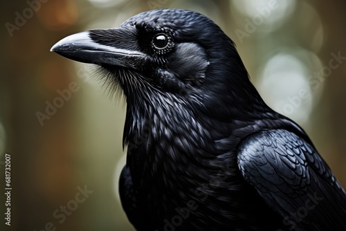 Majestic black raven