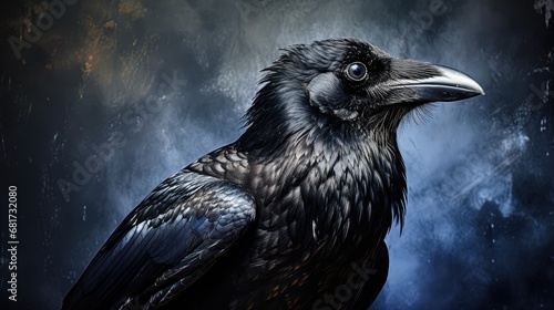 Majestic black raven photo