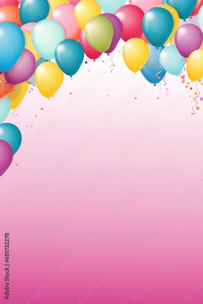 A vibrant balloon-filled background with the option to add custom text A vibrant balloon-filled background with the option to add custom text