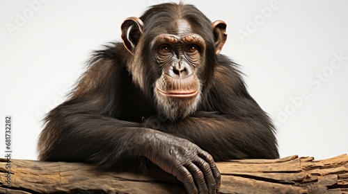 Chimpanzee isolated on a white background photo