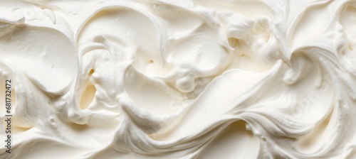 Deliciously tempting close up of creamy white vanilla yogurt with full background coverage