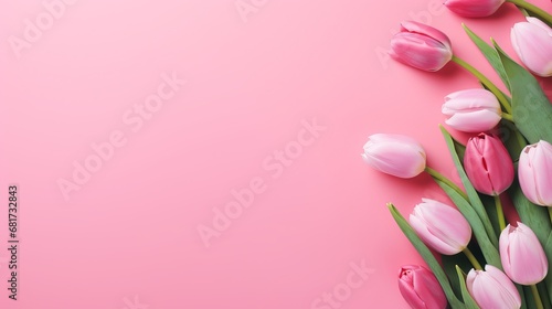 Tulips background for text. © Yahor Shylau 