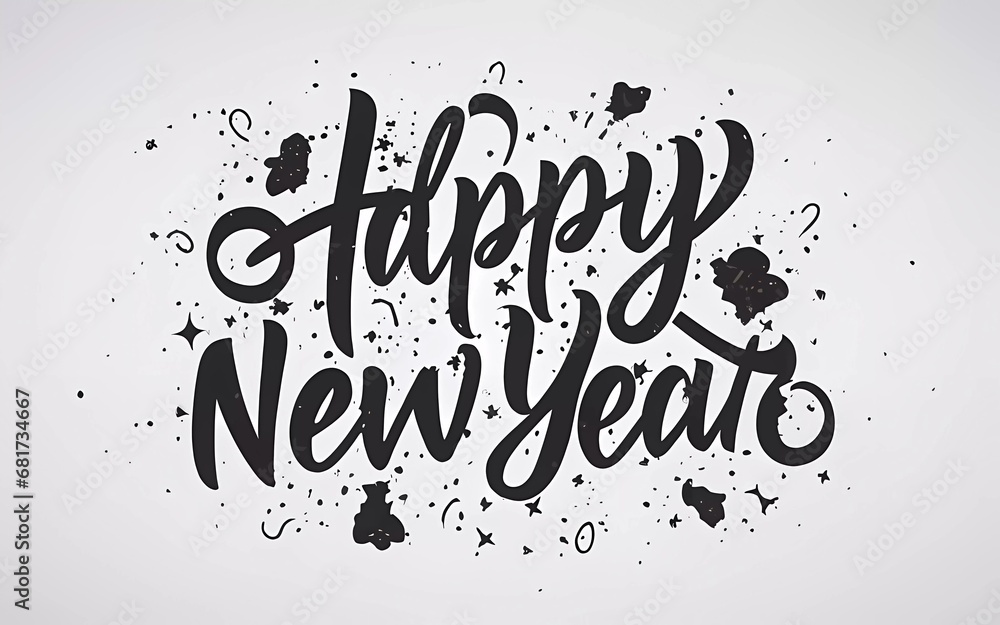 Fototapeta premium Happy New Year Wallpaper, Illustration, Background