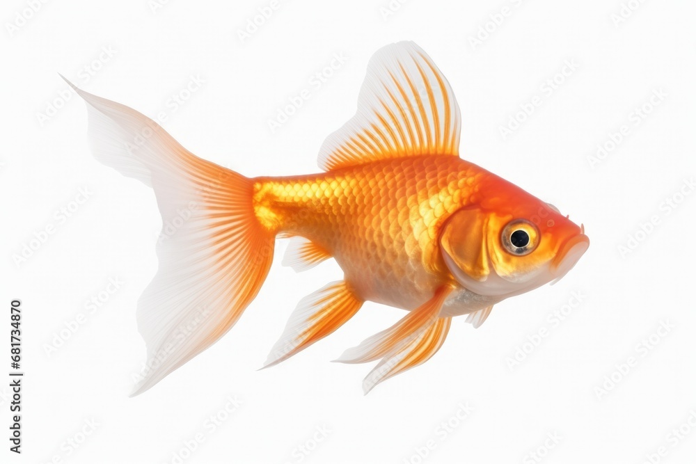 A goldfish swimming gracefully in clear water. Perfect for illustrating aquatic life or adding a touch of nature to your designs.