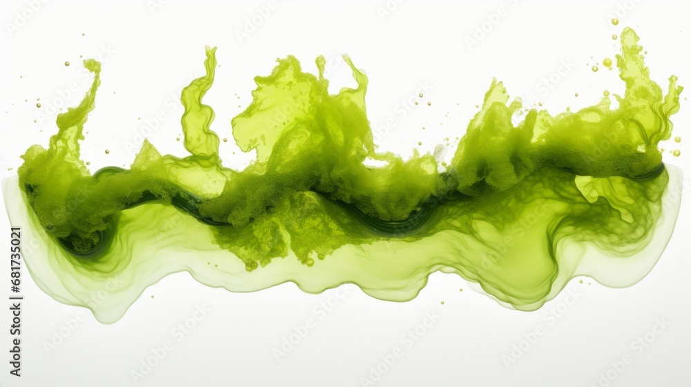 Green seaweed on white background isolated. Green seaweed on white background isolated.