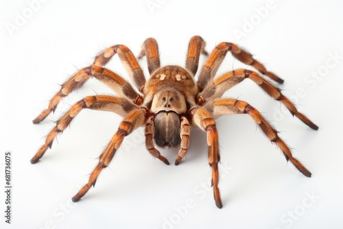 A large spider sitting on top of a white surface. Perfect for Halloween decorations or nature-themed projects