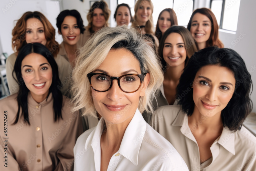 Group of women standing next to each other. Perfect for illustrating unity, teamwork, diversity, and friendship. Ideal for social media posts, blog articles, and promotional materials Group of women standing next to each other. Perfect for illustrating unity, teamwork, diversity, and friendship. Ideal for social media posts, blog articles, and promotional materials