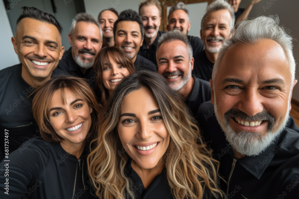 Group of individuals gathered together, posing for photograph. This image can be used in various contexts, such as social events, team building, or group activities Group of individuals gathered together, posing for photograph. This image can be used in various contexts, such as social events, team building, or group activities