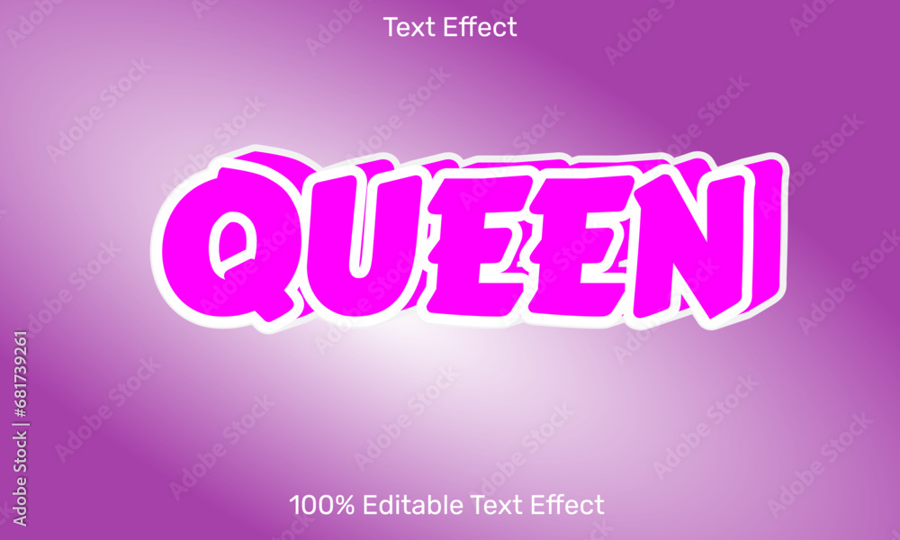 Queen text effect in 3d