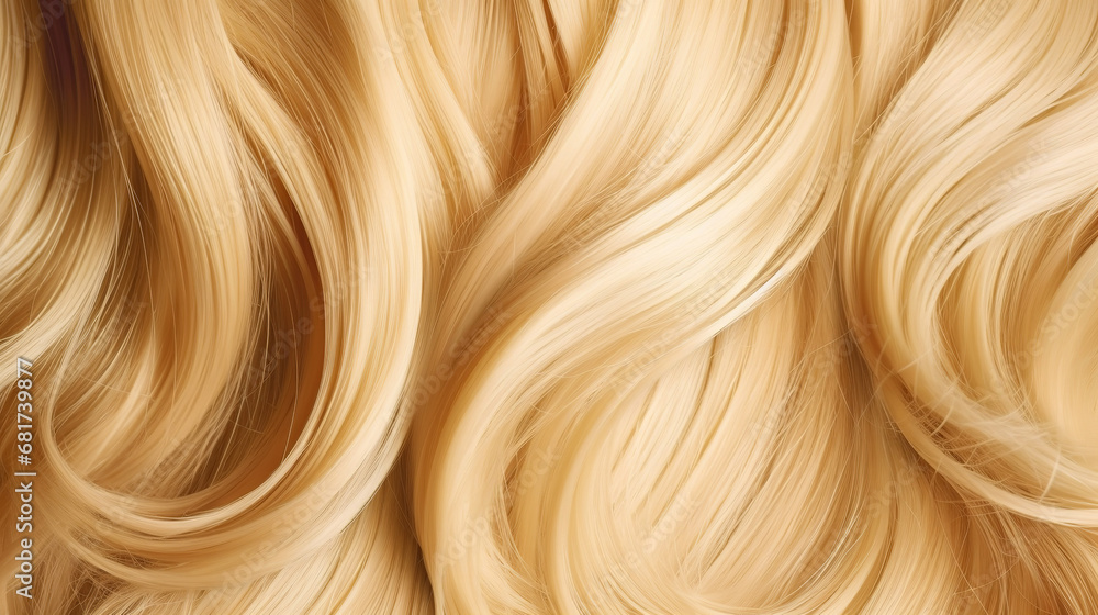 The image showcases a close-up of smooth, flowing strands of hair that appear to be of a light blonde or golden hue The image showcases a close-up of smooth, flowing strands of hair that appear to be of a light blonde or golden hue