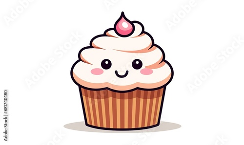 cute cupcake with smiling face