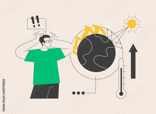 Greenhouse effect abstract concept vector illustration.