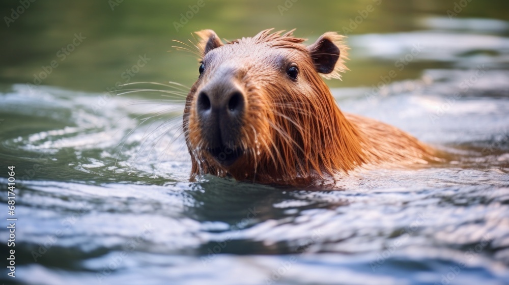 A relaxing photo of a capybara basking in the sun, enjoying a lazy afternoon A relaxing photo of a capybara basking in the sun, enjoying a lazy afternoon