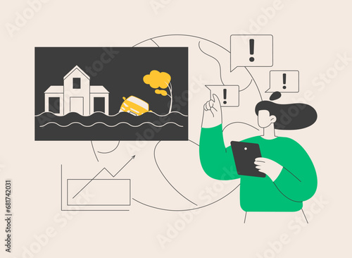 Flood abstract concept vector illustration.