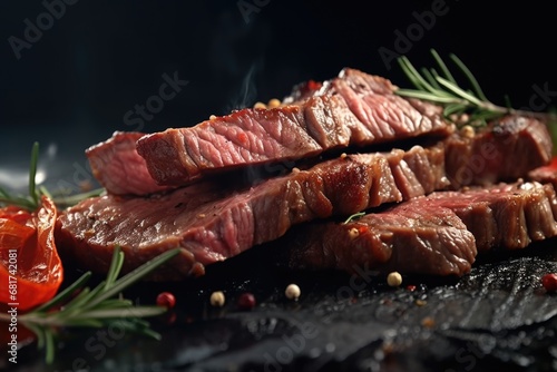 A detailed view of a steak cooking on a grill. Perfect for food enthusiasts and barbecue lovers.