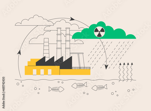 Acid rain abstract concept vector illustration.