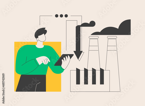 Reduction of gas emissions abstract concept vector illustration.