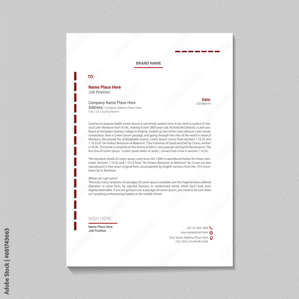 Obraz premium Modern Corporate letterhead design mockup 