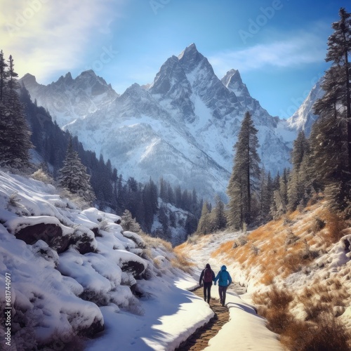 Winter hikes in the mountains