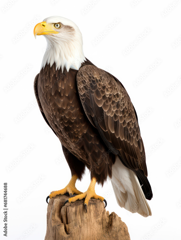 Obraz premium Bald Eagle Studio Shot Isolated on Clear White Background, Generative AI