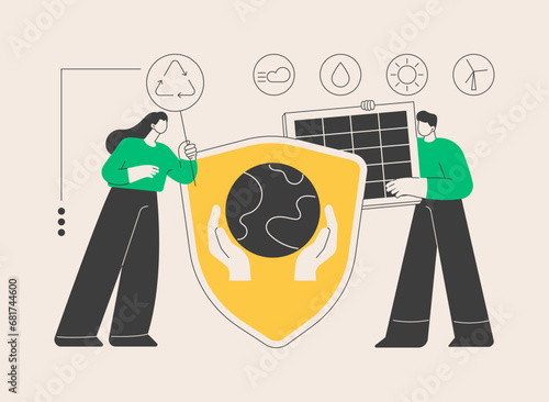 Resources protection abstract concept vector illustration.
